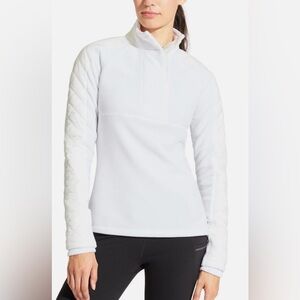 Athleta Vortex Half Zip White Fleece/Quilted Pullover Top Sz XXS